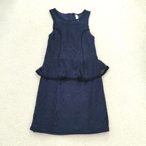 Xhilaration Navy Lace Peplum Dress